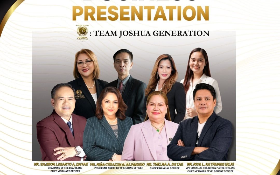 𝐓𝐞𝐚𝐦 𝐉𝐨𝐬𝐡𝐮𝐚 𝐆𝐞𝐧𝐞𝐫𝐚𝐭𝐢𝐨𝐧 proudly invites you to a special Aurion Global Business Presentation; an event where you’ll have the unique opportunity to be in the same room with the entire 𝐀𝐮𝐫𝐢𝐨𝐧 𝐆𝐥𝐨𝐛𝐚𝐥 𝐁𝐨𝐚𝐫𝐝 𝐨𝐟 𝐃𝐢𝐫𝐞𝐜𝐭𝐨𝐫𝐬.