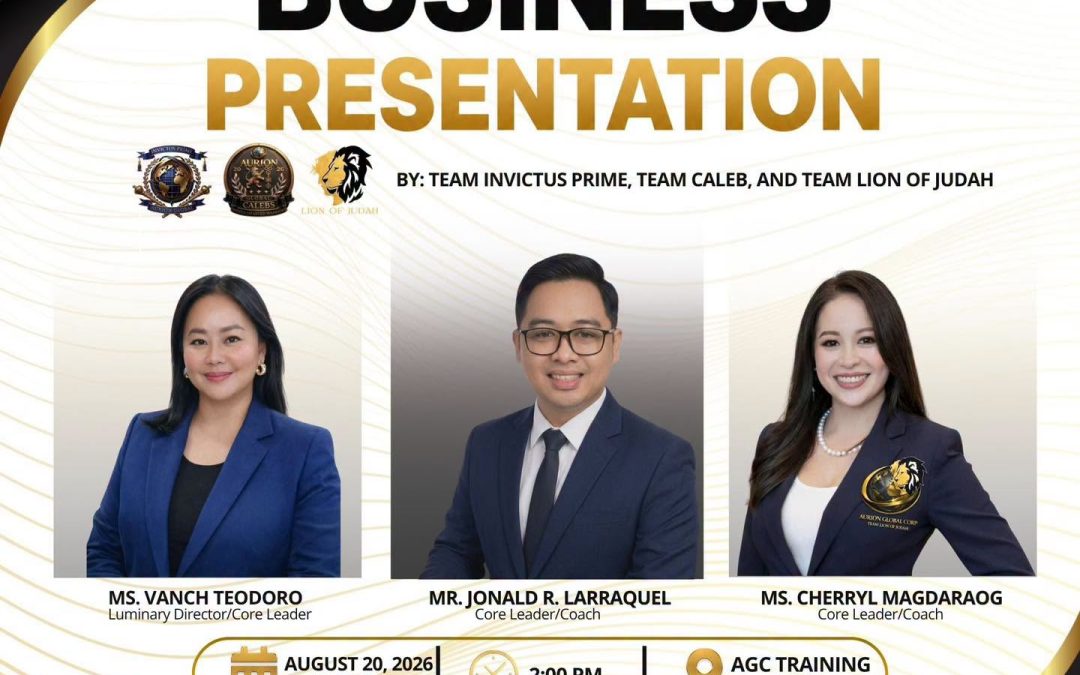 Join our Aurion Global Business Presentation and discover the 𝐛𝐮𝐬𝐢𝐧𝐞𝐬𝐬 𝐨𝐩𝐩𝐨𝐫𝐭𝐮𝐧𝐢𝐭𝐲, 𝐫𝐞𝐚𝐥 𝐞𝐱𝐩𝐞𝐫𝐢𝐞𝐧𝐜𝐞𝐬, 𝐚𝐧𝐝 𝐢𝐧𝐬𝐢𝐠𝐡𝐭𝐬 from our leaders.